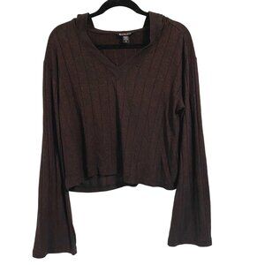 Athleta‎ Harmony Pose Cropped Hoodie in Mahogany Heather Size S